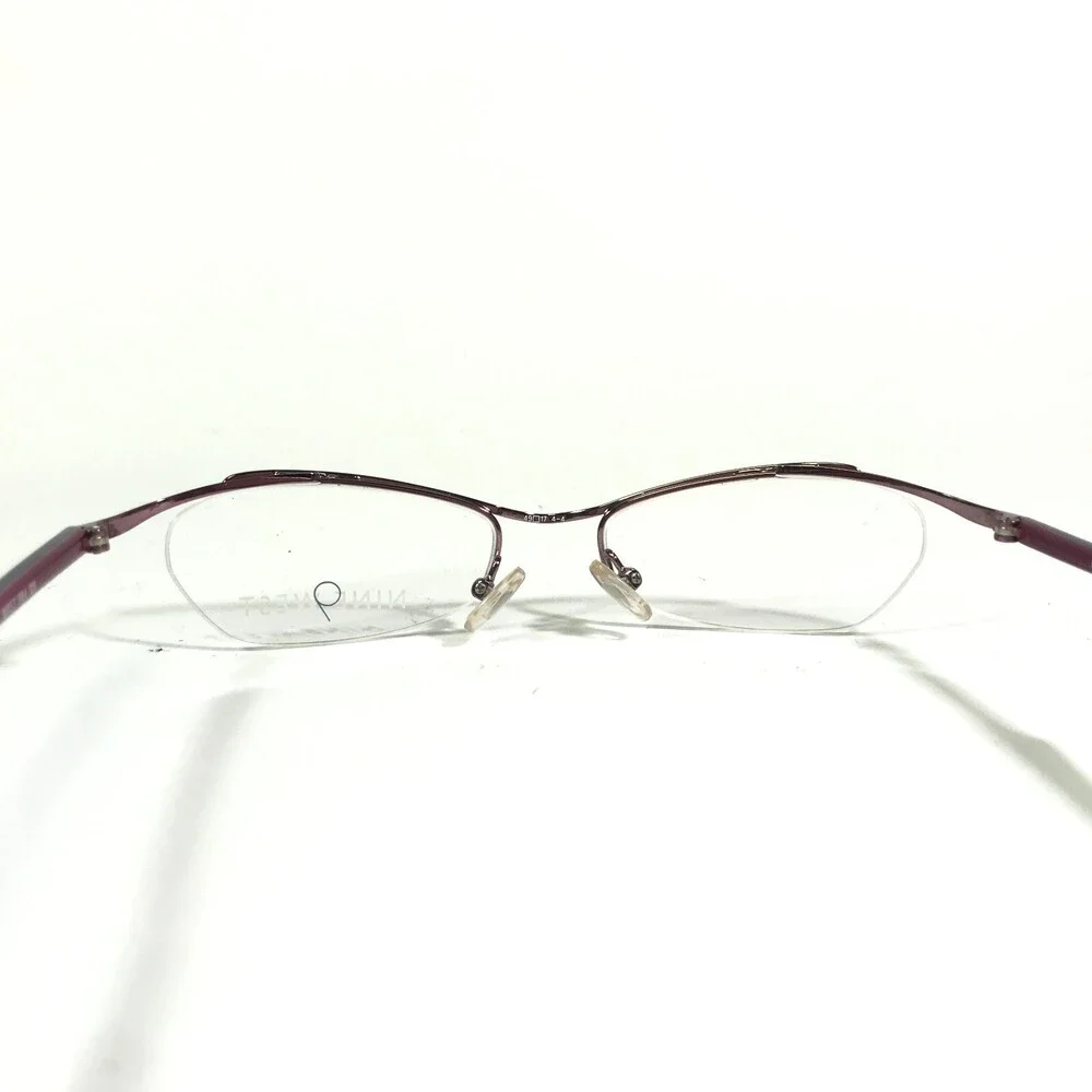 Nine West Petite Eyeglasses Frames 312 FB4 Purple Round Half Rim 49-17-125
